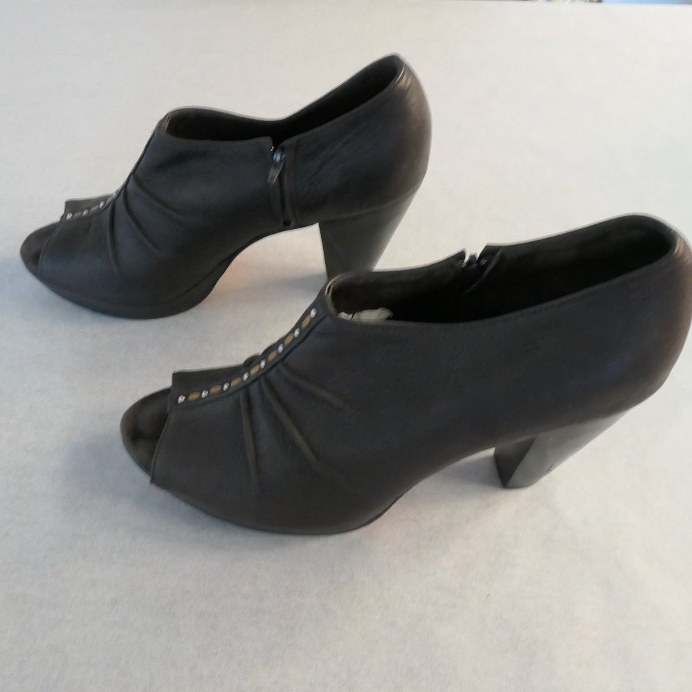 Size 9.5 Calleen Cordera Caliza Brown Peep Toe - Picture 4 of 11
